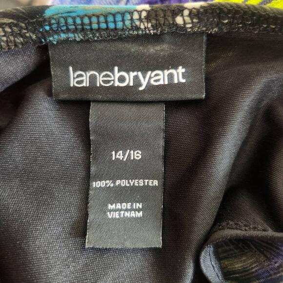 Lane Bryant V-neck Cap Sleeve Feather Print Maxi Dress, Size 14/16 - Picture 7 of 7